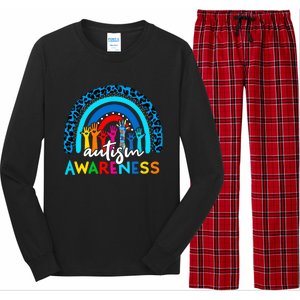 Autistic Puzzle Rainbow Ribbons Acceptance Autism Awareness Gift Long Sleeve Pajama Set