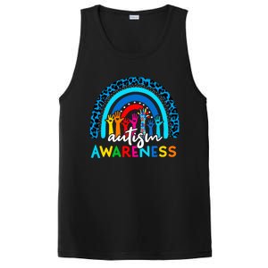 Autistic Puzzle Rainbow Ribbons Acceptance Autism Awareness Gift PosiCharge Competitor Tank