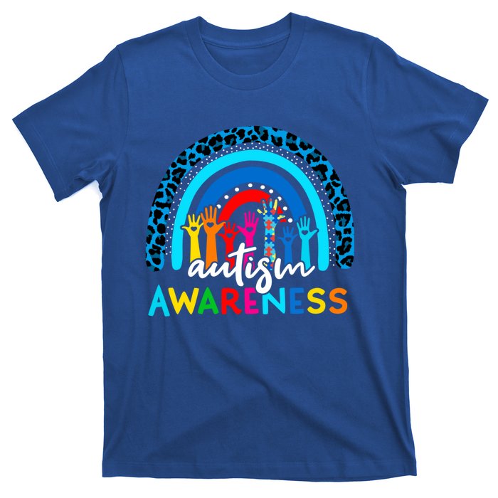 Autistic Puzzle Rainbow Ribbons Acceptance Autism Awareness Gift T-Shirt