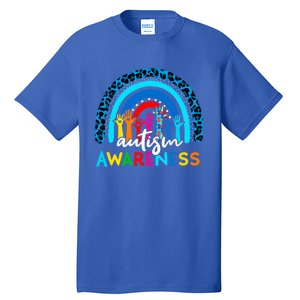 Autistic Puzzle Rainbow Ribbons Acceptance Autism Awareness Gift Tall T-Shirt