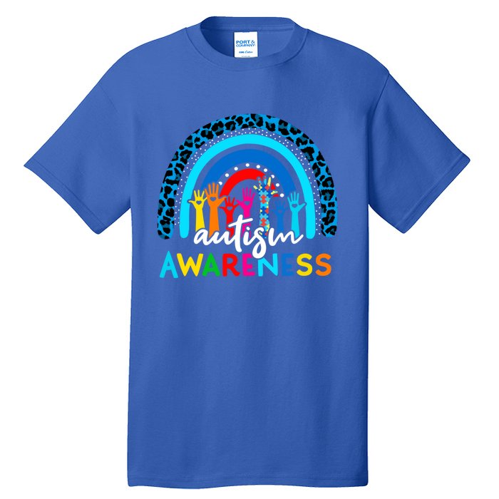 Autistic Puzzle Rainbow Ribbons Acceptance Autism Awareness Gift Tall T-Shirt