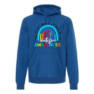 Autistic Puzzle Rainbow Ribbons Acceptance Autism Awareness Gift Premium Hoodie