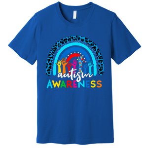 Autistic Puzzle Rainbow Ribbons Acceptance Autism Awareness Gift Premium T-Shirt