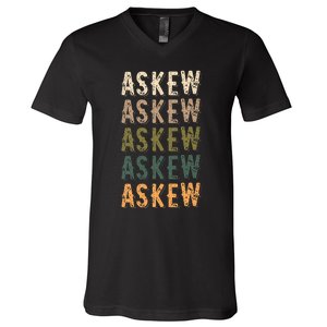 Askew Personalized Reunion Matching Family Name V-Neck T-Shirt