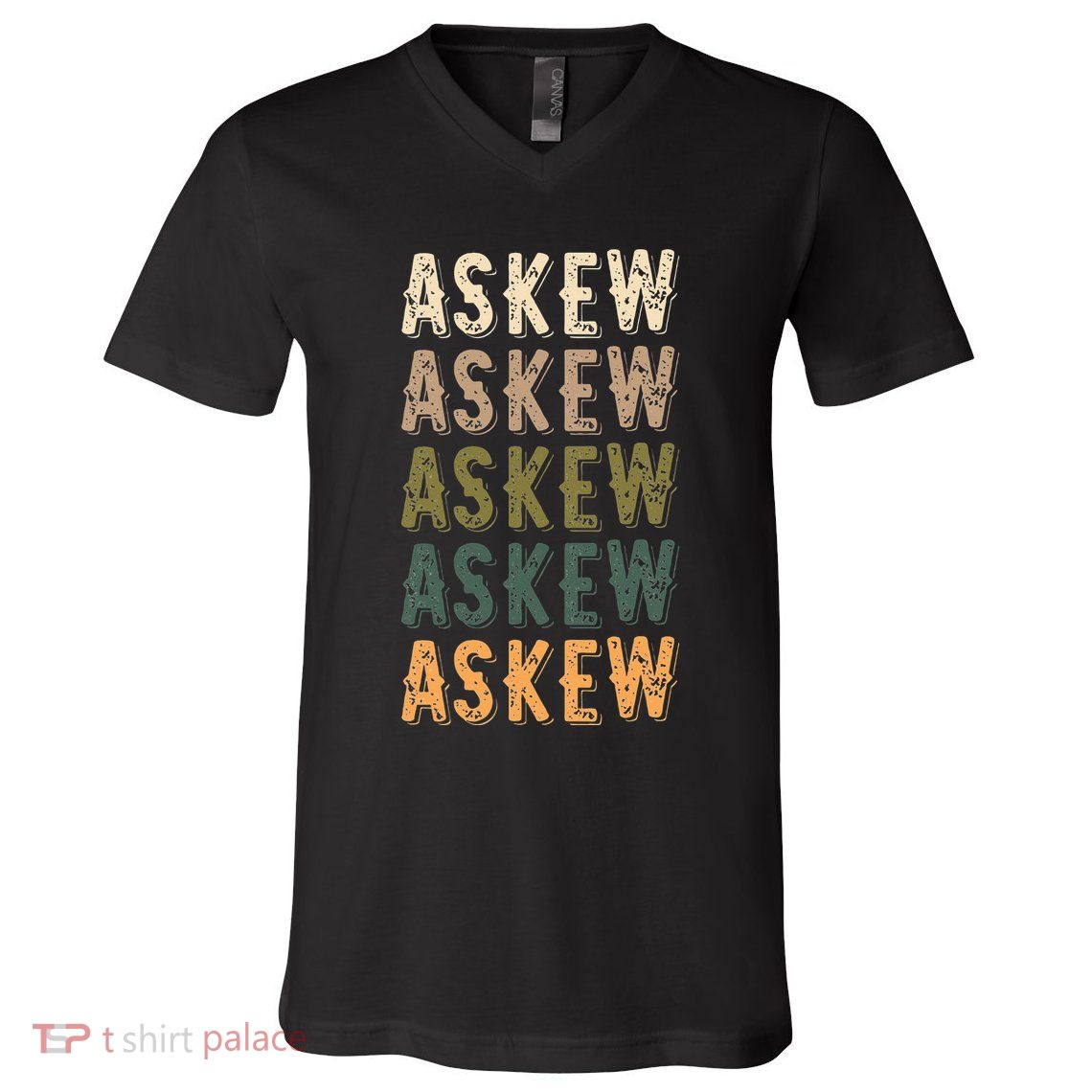 Askew Personalized Reunion Matching Family Name V-Neck T-Shirt
