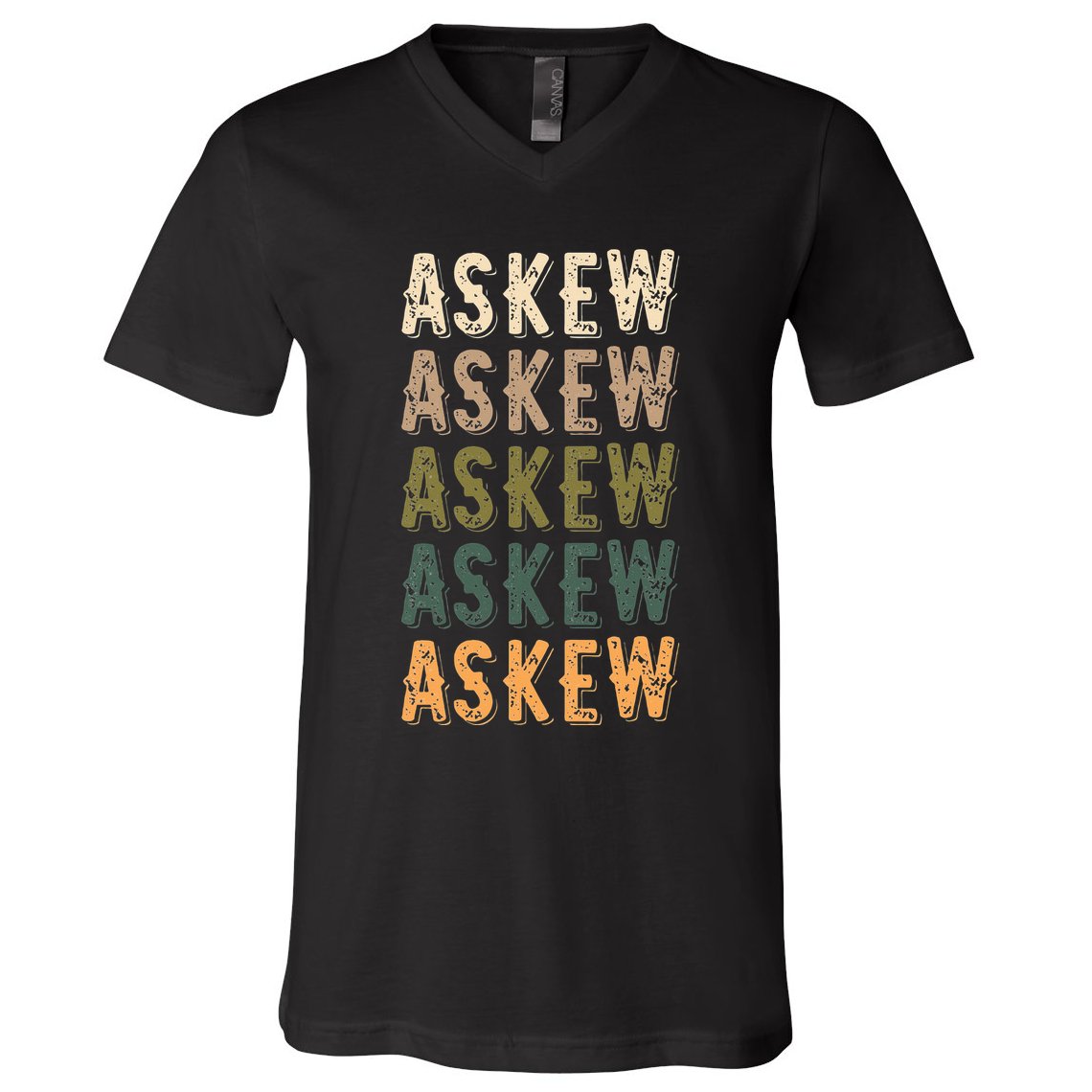 Askew Personalized Reunion Matching Family Name V-Neck T-Shirt