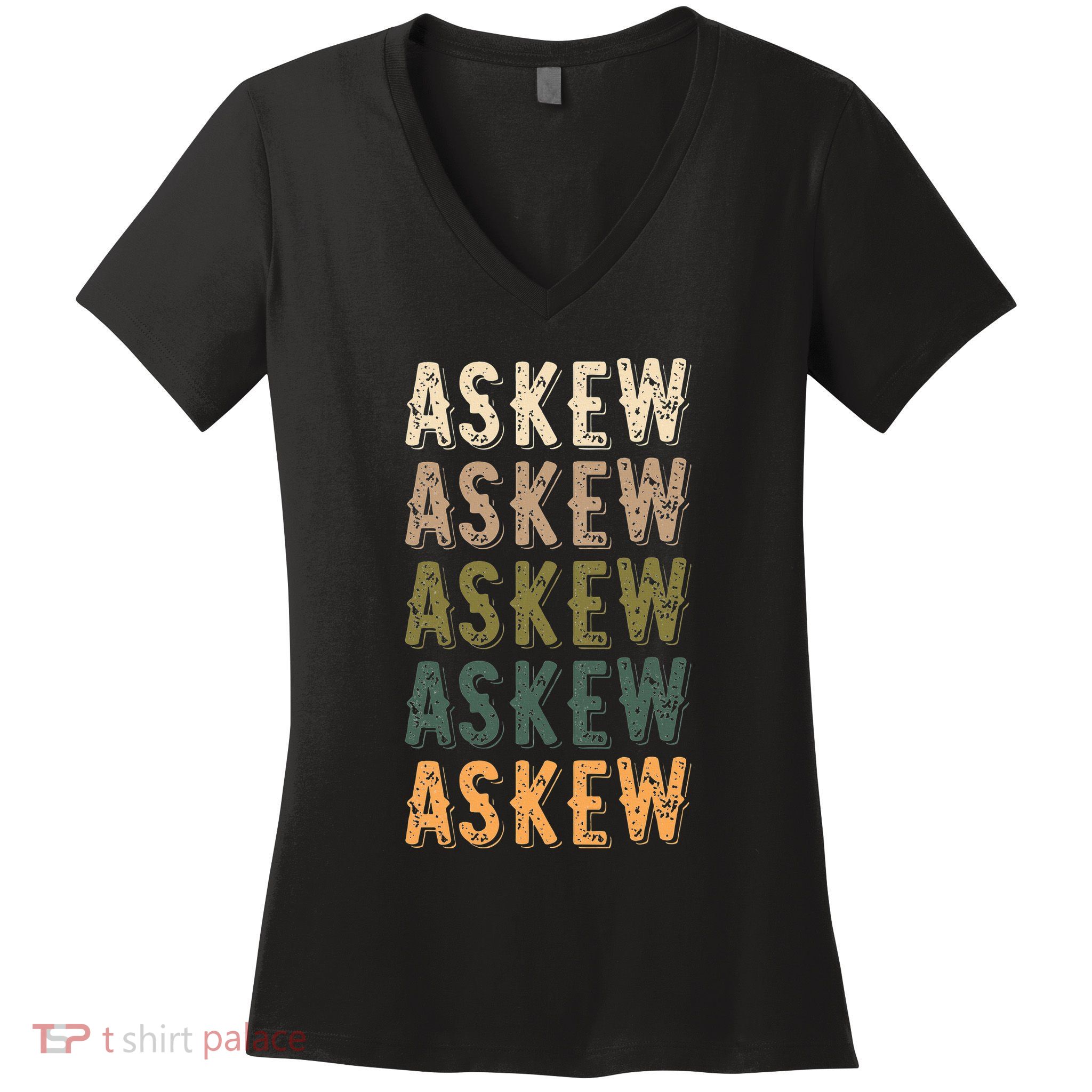 Askew Personalized Reunion Matching Family Name Women's V-Neck T-Shirt