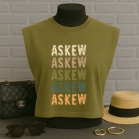 Askew Personalized Reunion Matching Family Name Garment-Dyed Women's Muscle Tee