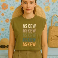 Askew Personalized Reunion Matching Family Name Garment-Dyed Women's Muscle Tee