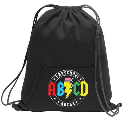 Abcd Preschool Rocks 1st Day Prek Teacher Back To School Sweatshirt Cinch Pack Bag