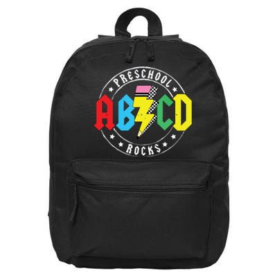 Abcd Preschool Rocks 1st Day Prek Teacher Back To School 16 in Basic Backpack