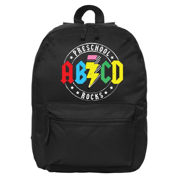 Abcd Preschool Rocks 1st Day Prek Teacher Back To School 16 in Basic Backpack