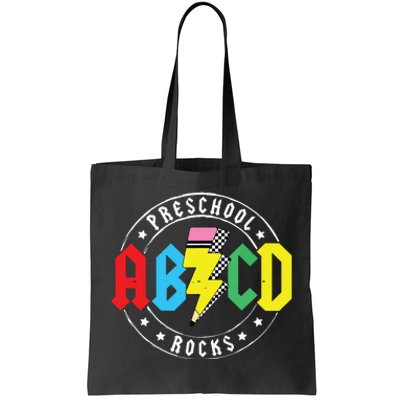 Abcd Preschool Rocks 1st Day Prek Teacher Back To School Tote Bag