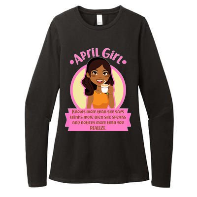 April Birthday Girl Knows More Than You Realize Womens CVC Long Sleeve Shirt