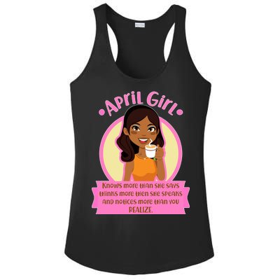 April Birthday Girl Knows More Than You Realize Ladies PosiCharge Competitor Racerback Tank