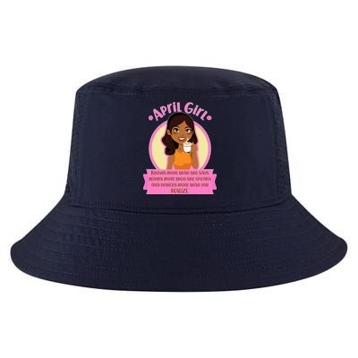 April Birthday Girl Knows More Than You Realize Cool Comfort Performance Bucket Hat