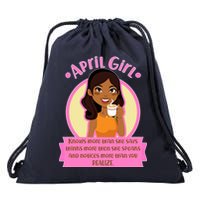 April Birthday Girl Knows More Than You Realize Drawstring Bag