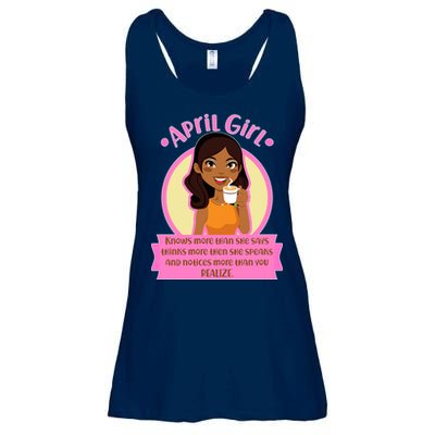 April Birthday Girl Knows More Than You Realize Ladies Essential Flowy Tank