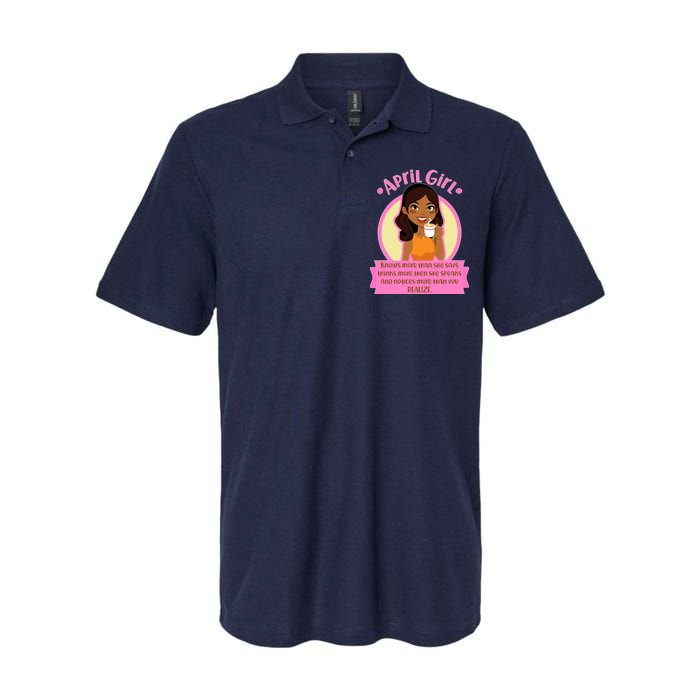 April Birthday Girl Knows More Than You Realize Softstyle Adult Sport Polo