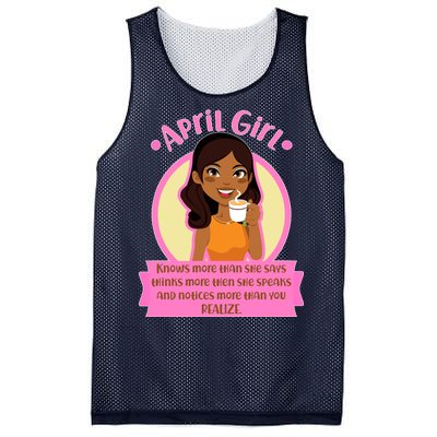 April Birthday Girl Knows More Than You Realize Mesh Reversible Basketball Jersey Tank