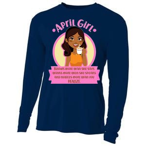 April Birthday Girl Knows More Than You Realize Cooling Performance Long Sleeve Crew