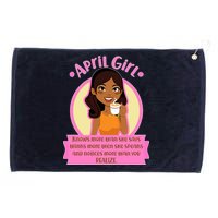 April Birthday Girl Knows More Than You Realize Grommeted Golf Towel