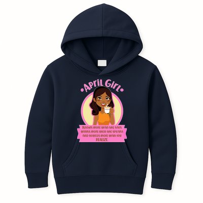 April Birthday Girl Knows More Than You Realize Kids Hoodie