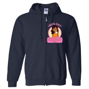 April Birthday Girl Knows More Than You Realize Full Zip Hoodie