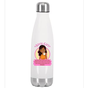 April Birthday Girl Knows More Than You Realize Stainless Steel Insulated Water Bottle