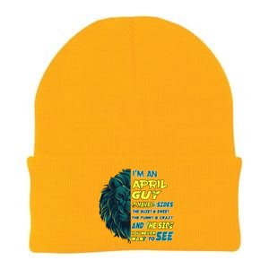 April Birthday Guy Has 3 Sides Sweet Funny Crazy  Knit Cap Winter Beanie