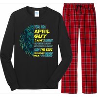 April Birthday Guy Has 3 Sides Sweet Funny Crazy  Long Sleeve Pajama Set