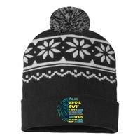 April Birthday Guy Has 3 Sides Sweet Funny Crazy  USA-Made Snowflake Beanie