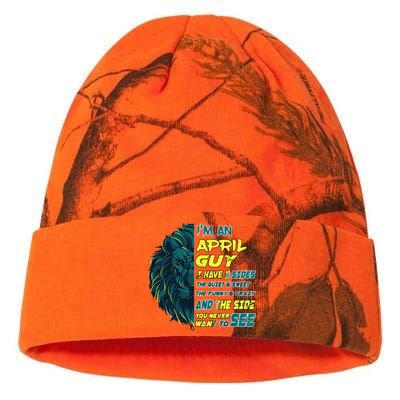 April Birthday Guy Has 3 Sides Sweet Funny Crazy  Kati Licensed 12" Camo Beanie