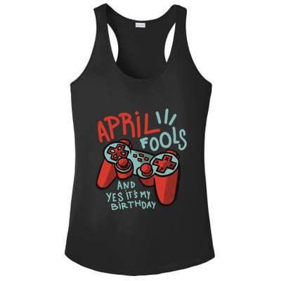 April Fools And Yes It's My Birthday Ladies PosiCharge Competitor Racerback Tank
