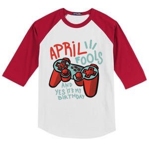 April Fools And Yes It's My Birthday Kids Colorblock Raglan Jersey