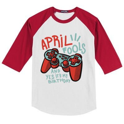 April Fools And Yes It's My Birthday Kids Colorblock Raglan Jersey