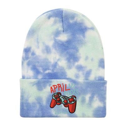 April Fools And Yes It's My Birthday Tie Dye 12in Knit Beanie