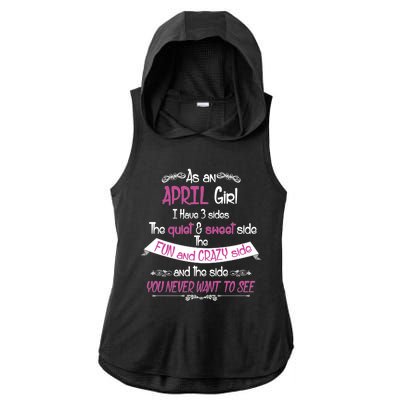 April Girl Sweet But Crazy Funny Birthday Ladies PosiCharge Tri-Blend Wicking Draft Hoodie Tank