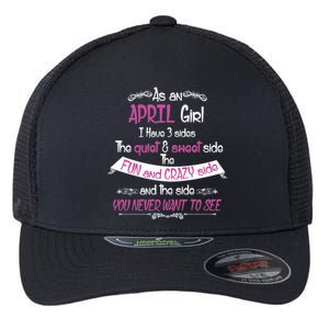 April Girl Sweet But Crazy Funny Birthday Flexfit Unipanel Trucker Cap