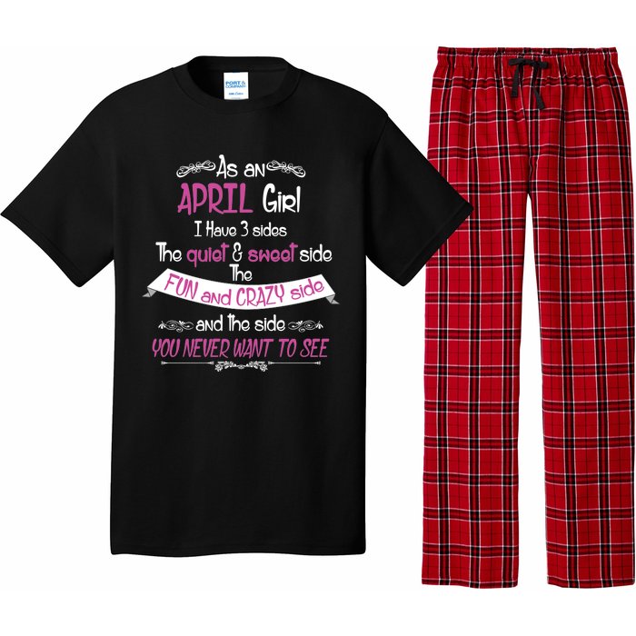 April Girl Sweet But Crazy Funny Birthday Pajama Set