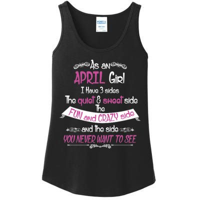 April Girl Sweet But Crazy Funny Birthday Ladies Essential Tank