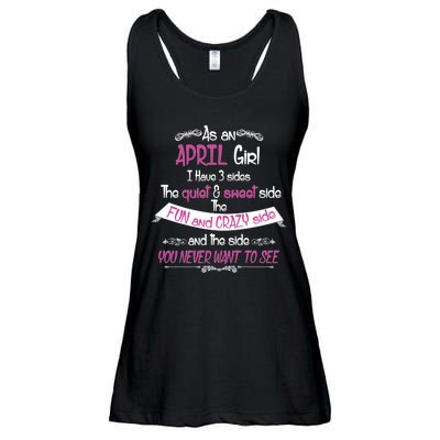 April Girl Sweet But Crazy Funny Birthday Ladies Essential Flowy Tank