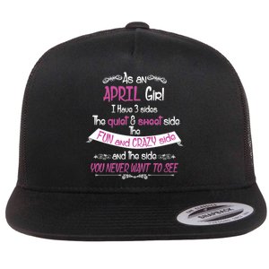 April Girl Sweet But Crazy Funny Birthday Flat Bill Trucker Hat