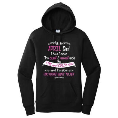 April Girl Sweet But Crazy Funny Birthday Women's Pullover Hoodie