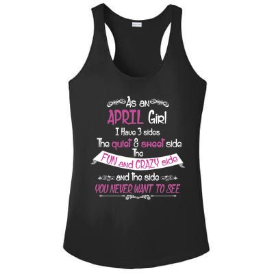 April Girl Sweet But Crazy Funny Birthday Ladies PosiCharge Competitor Racerback Tank