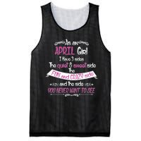 April Girl Sweet But Crazy Funny Birthday Mesh Reversible Basketball Jersey Tank