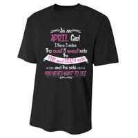 April Girl Sweet But Crazy Funny Birthday Performance Sprint T-Shirt