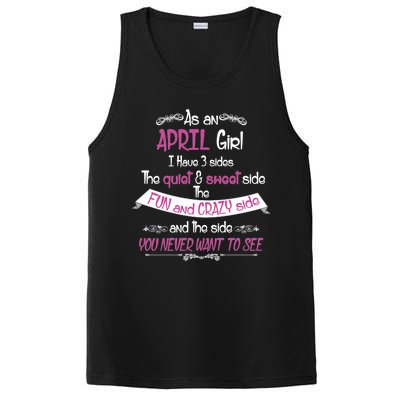 April Girl Sweet But Crazy Funny Birthday PosiCharge Competitor Tank