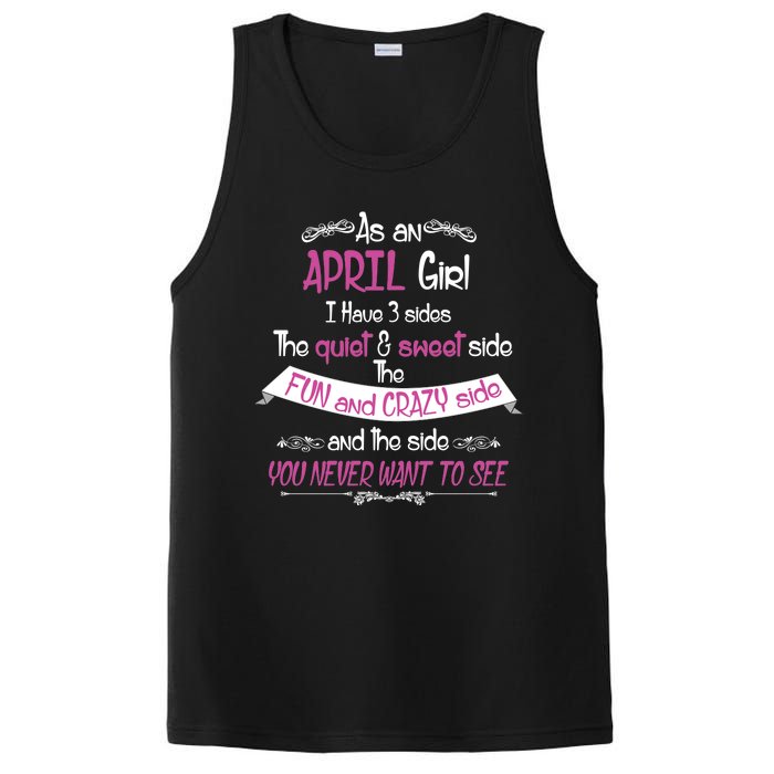 April Girl Sweet But Crazy Funny Birthday PosiCharge Competitor Tank