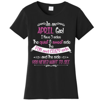 April Girl Sweet But Crazy Funny Birthday Women's T-Shirt